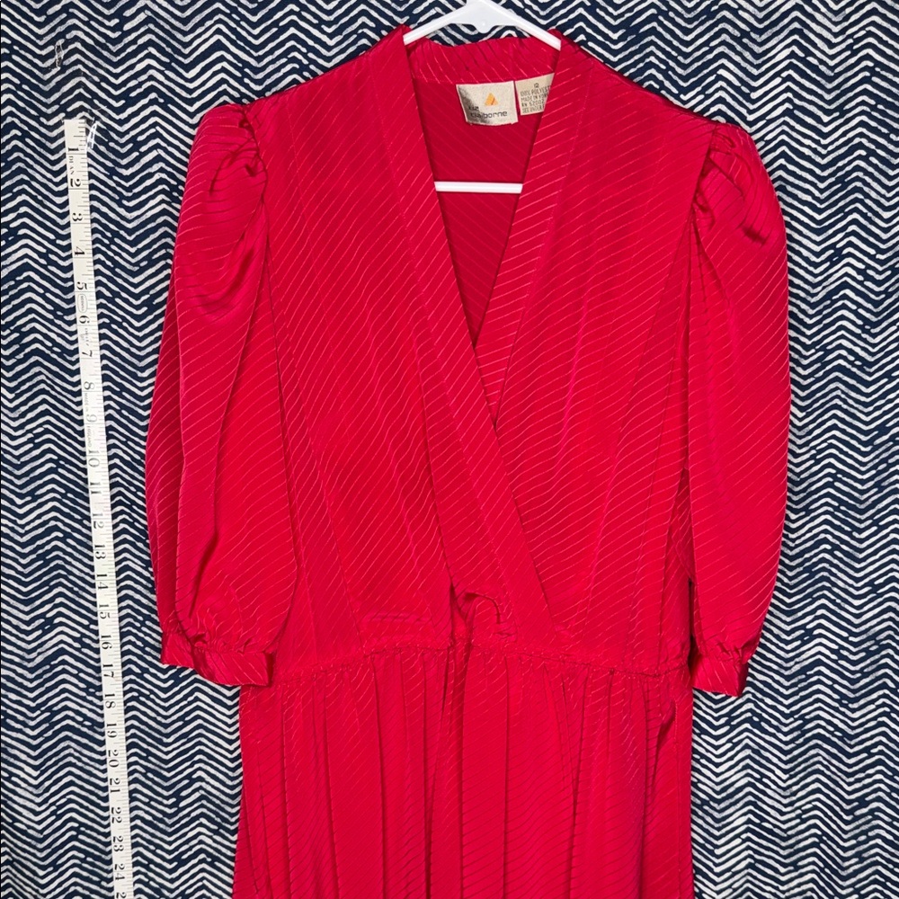 Vintage Liz Claiborne Bold Red Long Sleeve Dress